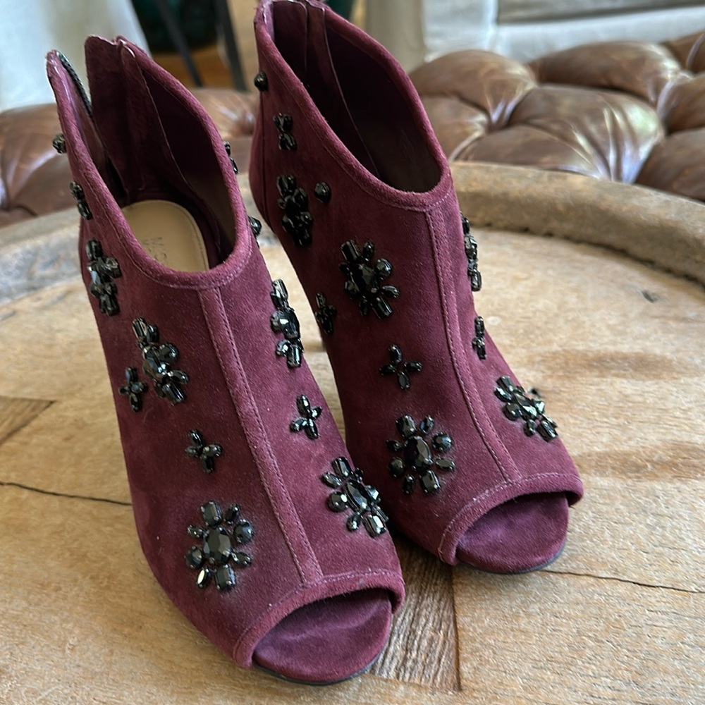 Michael Kors suede booty heels